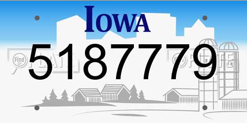 5187779 Iowa License Plate