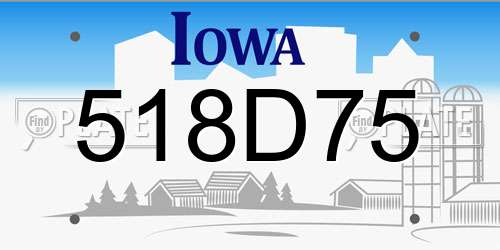 518D75 Iowa License Plate