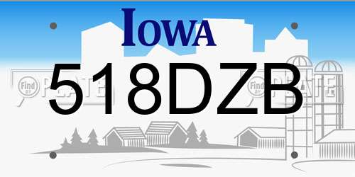 518DZB Iowa License Plate