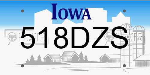 518DZS Iowa License Plate