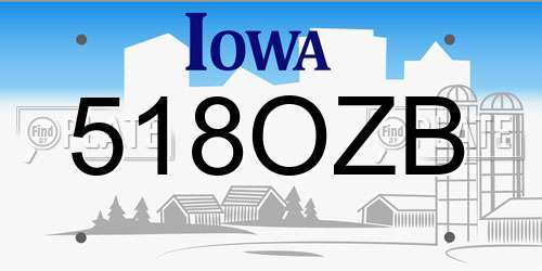 518OZB Iowa License Plate