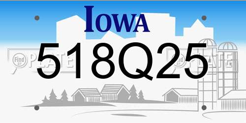 518Q25 Iowa License Plate