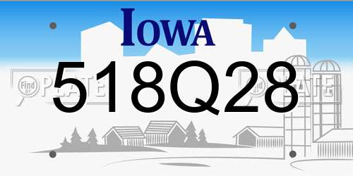 518Q28 Iowa License Plate