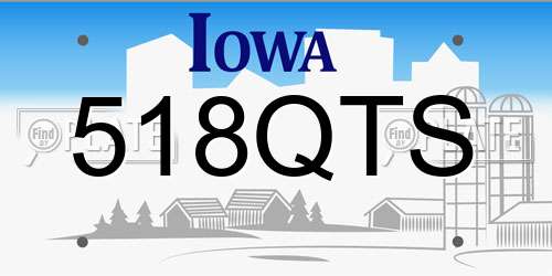 518QTS Iowa License Plate