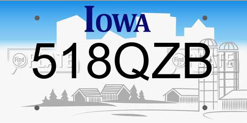 518QZB Iowa License Plate