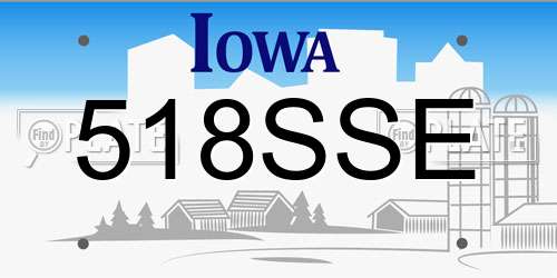 518SSE Iowa License Plate