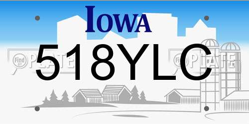 518YLC Iowa License Plate