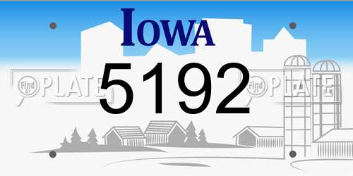 5192 Iowa License Plate