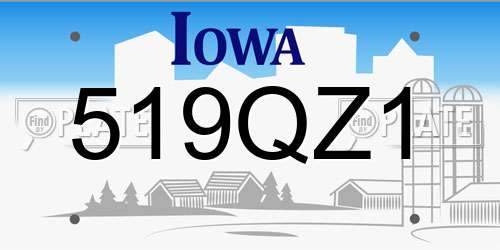 519QZ1 Iowa License Plate