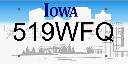519WFQ Iowa License Plate