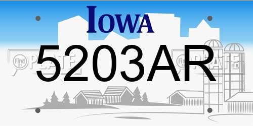 5203AR Iowa License Plate