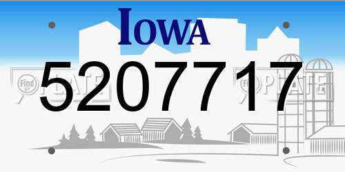 5207717 Iowa License Plate