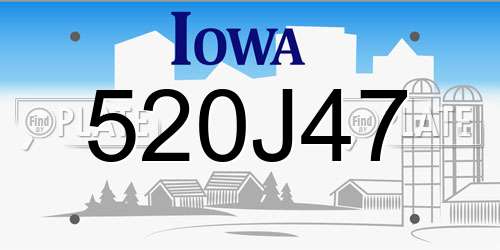 520J47 Iowa License Plate