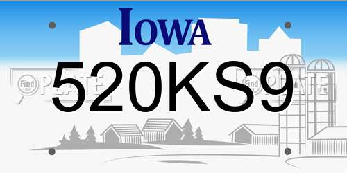 520KS9 Iowa License Plate