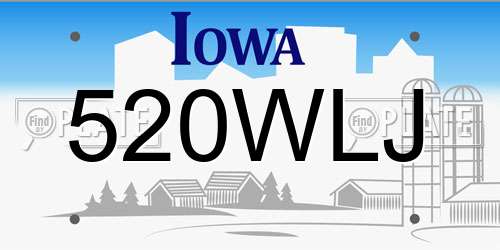 520WLJ Iowa License Plate