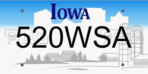 520WSA Iowa License Plate