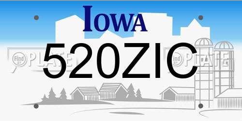 520ZIC Iowa License Plate