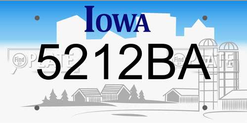 5212BA Iowa License Plate