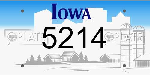 5214 Iowa License Plate