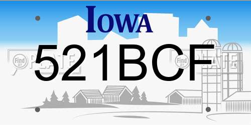 521BCF Iowa License Plate