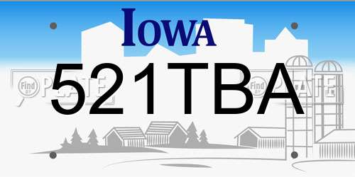521TBA Iowa License Plate