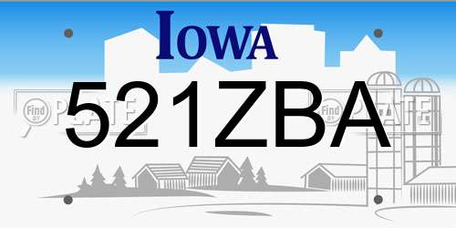521ZBA Iowa License Plate