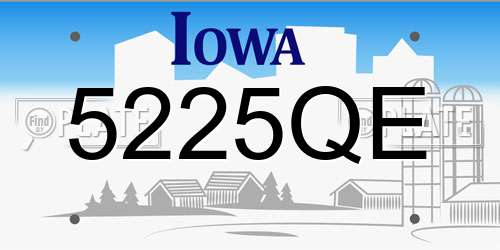 5225QE Iowa License Plate