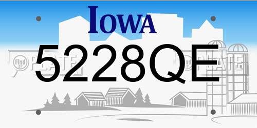 5228QE Iowa License Plate