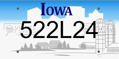 522L24 Iowa License Plate