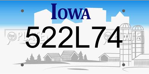 522L74 Iowa License Plate