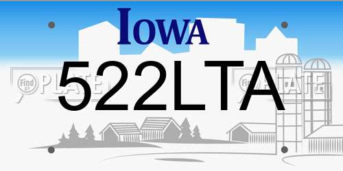 522LTA Iowa License Plate