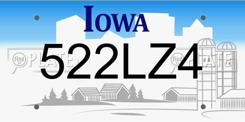 522LZ4 Iowa License Plate
