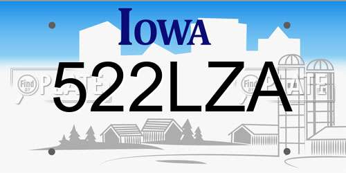 522LZA Iowa License Plate