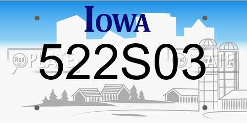 522S03 Iowa License Plate