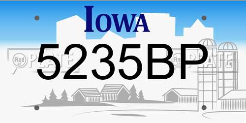 5235BP Iowa License Plate