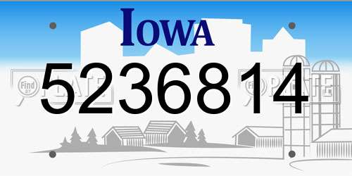 5236814 Iowa License Plate