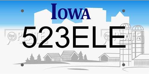 523ELE Iowa License Plate