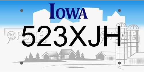 523XJH Iowa License Plate