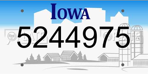 5244975 Iowa License Plate