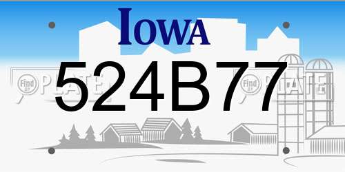 524B77 Iowa License Plate