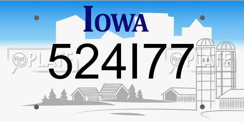 524I77 Iowa License Plate