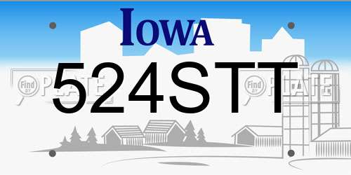 524STT Iowa License Plate