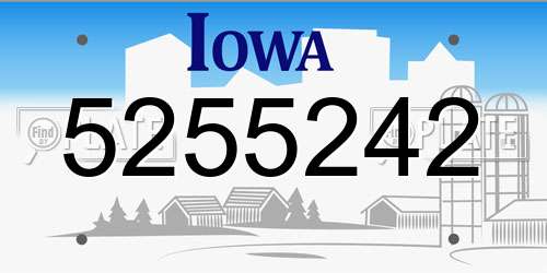 5255242 Iowa License Plate