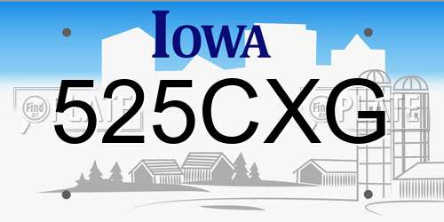 525CXG Iowa License Plate
