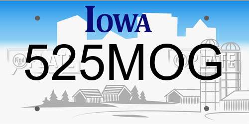 525MOG Iowa License Plate