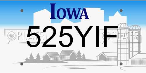 525YIF Iowa License Plate