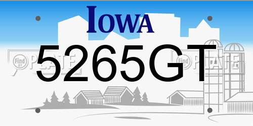 5265GT Iowa License Plate