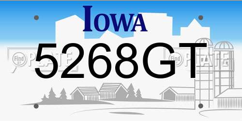 5268GT Iowa License Plate