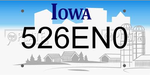 526EN0 Iowa License Plate