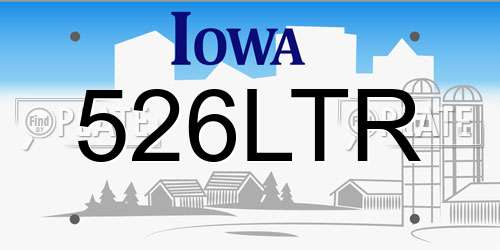 526LTR Iowa License Plate